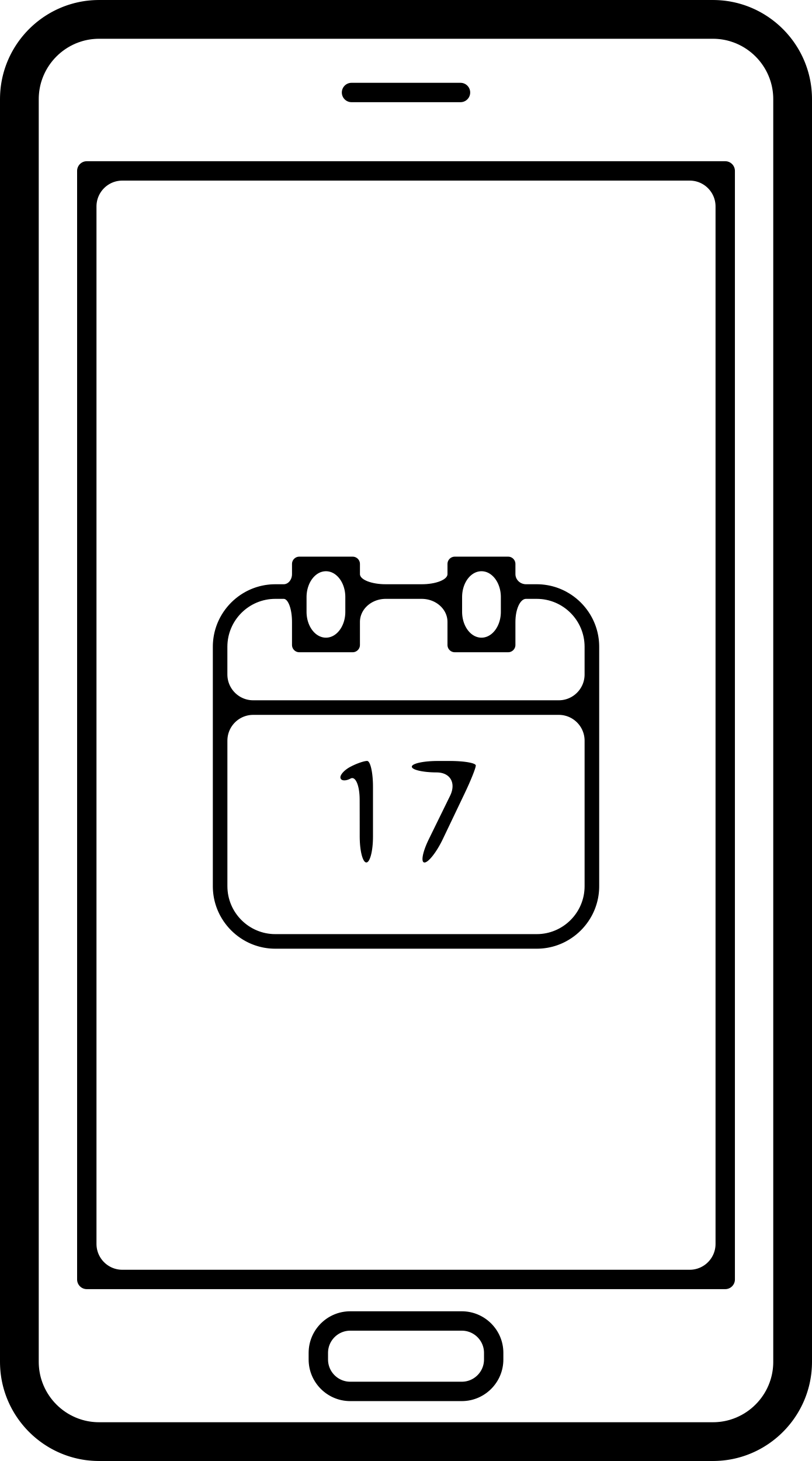 Calendar Symbol On Phone Screen Outline Svg File Free Vectors